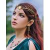 imageSWEETV Elf Ear Cuffs Wrap Clipon Earrings Fairy Cuffs Drop Dangling Ear Clips Handmade Elven Cosplay Costume NonPierced Elves Ear Cuffs for Fantasy Halloween Cosplay WeddingStyleGold
