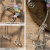 imageSWEETV Elf Ear Cuffs Wrap Clipon Earrings Fairy Cuffs Drop Dangling Ear Clips Handmade Elven Cosplay Costume NonPierced Elves Ear Cuffs for Fantasy Halloween Cosplay WeddingStyleSilver