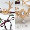 imageSWEETV Fairy Antler Crown Deer Horns Headband Reindeer Headpiece Elf Tiara for Hallween Costume Cosplay Renaissance Accessory