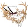 imageSWEETV Fairy Antler Crown Deer Horns Headband Reindeer Headpiece Elf Tiara for Hallween Costume Cosplay Renaissance Accessory