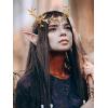 imageSWEETV Fairy Antler Crown Deer Horns Headband Reindeer Headpiece Elf Tiara for Hallween Costume Cosplay Renaissance Accessory