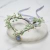 imageSWEETV Fairy Crown Elf Ears Cuffs Set Flower Crown Headpiece Halloween Elves Cosplay Set Renaissance Costume Medieval TiaraSetblue