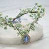 imageSWEETV Fairy Crown Elf Ears Cuffs Set Flower Crown Headpiece Halloween Elves Cosplay Set Renaissance Costume Medieval TiaraSetblue