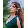 imageSWEETV Fairy Crown Elf Ears Cuffs Set Flower Crown Headpiece Halloween Elves Cosplay Set Renaissance Costume Medieval TiaraSetblue