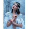 imageSWEETV Fairy Crown Elf Ears Cuffs Set Flower Crown Headpiece Halloween Elves Cosplay Set Renaissance Costume Medieval TiaraSetblue