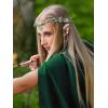 imageSWEETV Fairy Crown Elf Ears Cuffs Set Flower Crown Headpiece Halloween Elves Cosplay Set Renaissance Costume Medieval TiaraSetgreen