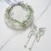 imageSWEETV Fairy Crown Elf Ears Cuffs Set Flower Crown Headpiece Halloween Elves Cosplay Set Renaissance Costume Medieval TiaraSetgreen