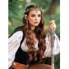 imageSWEETV Fairy Crown Elf Ears Cuffs Set Flower Crown Headpiece Halloween Elves Cosplay Set Renaissance Costume Medieval TiaraSetpurple