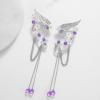 imageSWEETV Fairy Crown Elf Ears Cuffs Set Flower Crown Headpiece Halloween Elves Cosplay Set Renaissance Costume Medieval TiaraSetpurple