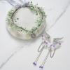 imageSWEETV Fairy Crown Elf Ears Cuffs Set Flower Crown Headpiece Halloween Elves Cosplay Set Renaissance Costume Medieval TiaraSetpurple