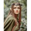 imageSWEETV Fairy Flower Crown Renaissance Elf Headpiece Women Leaf Woodland Circlet Floral Headband for Halloween Costume CosplayLeafblacka