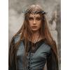 imageSWEETV Fairy Flower Crown Renaissance Elf Headpiece Women Leaf Woodland Circlet Floral Headband for Halloween Costume CosplayLeafblacka