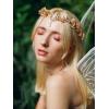 imageSWEETV Fairy Flower Crown Renaissance Elf Headpiece Women Leaf Woodland Circlet Floral Headband for Halloween Costume CosplayLeafgoldb