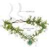 imageSWEETV Fairy Flower Leaf Crowns for Women Elven Princess Tiara Elf Headpiece for Cosplay Halloween Costume Photoshoot WeddingFlowerLeafA