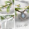 imageSWEETV Fairy Flower Leaf Crowns for Women Elven Princess Tiara Elf Headpiece for Cosplay Halloween Costume Photoshoot WeddingFlowerLeafBlue