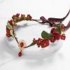 imageSWEETV Fairy Flower Leaf Crowns for Women Elven Princess Tiara Elf Headpiece for Cosplay Halloween Costume Photoshoot WeddingLeafFlowerRed