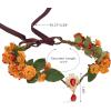 imageSWEETV Fairy Flower Leaf Crowns for Women Elven Princess Tiara Elf Headpiece for Cosplay Halloween Costume Photoshoot WeddingLeafFlowerRed