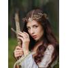 imageSWEETV Fairy Flower Leaf Crowns for Women Elven Princess Tiara Elf Headpiece for Cosplay Halloween Costume Photoshoot WeddingLeafGoldA