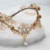 imageSWEETV Fairy Flower Leaf Crowns for Women Elven Princess Tiara Elf Headpiece for Cosplay Halloween Costume Photoshoot WeddingLeafGoldA