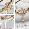 imageSWEETV Fairy Flower Leaf Crowns for Women Elven Princess Tiara Elf Headpiece for Cosplay Halloween Costume Photoshoot WeddingLeafGoldA