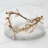 imageSWEETV Fairy Flower Leaf Crowns for Women Elven Princess Tiara Elf Headpiece for Cosplay Halloween Costume Photoshoot WeddingLeafGoldA