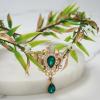 imageSWEETV Fairy Flower Leaf Crowns for Women Elven Princess Tiara Elf Headpiece for Cosplay Halloween Costume Photoshoot WeddingLeafGreenA