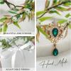 imageSWEETV Fairy Flower Leaf Crowns for Women Elven Princess Tiara Elf Headpiece for Cosplay Halloween Costume Photoshoot WeddingLeafGreenA
