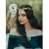 imageSWEETV Fairy Flower Leaf Crowns for Women Elven Princess Tiara Elf Headpiece for Cosplay Halloween Costume Photoshoot WeddingLeafGreenA