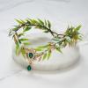 imageSWEETV Fairy Flower Leaf Crowns for Women Elven Princess Tiara Elf Headpiece for Cosplay Halloween Costume Photoshoot WeddingLeafGreenA
