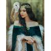 imageSWEETV Fairy Flower Leaf Crowns for Women Elven Princess Tiara Elf Headpiece for Cosplay Halloween Costume Photoshoot WeddingSetleaf