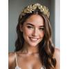 imageSWEETV Goddess Crown Bridal Headband Leaf Tiara Wedding Headpiece Gold Costume Accessories Greek Bridesmaid Prom Festival Hair Accessories Queen Crown Wedding Hair Piece for Women and GirlsStyleA