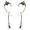 imageSWEETV Elf Ear Cuffs Wrap Clipon Earrings Fairy Cuffs Drop Dangling Ear Clips Handmade Elven Cosplay Costume NonPierced Elves Ear Cuffs for Fantasy Halloween Cosplay WeddingStyleTree
