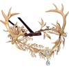 imageSWEETV Fairy Antler Crown Deer Horns Headband Reindeer Headpiece Elf Tiara for Hallween Costume Cosplay Renaissance Accessory