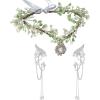 imageSWEETV Fairy Crown Elf Ears Cuffs Set Flower Crown Headpiece Halloween Elves Cosplay Set Renaissance Costume Medieval TiaraSetsilver