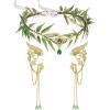 imageSWEETV Fairy Flower Leaf Crowns for Women Elven Princess Tiara Elf Headpiece for Cosplay Halloween Costume Photoshoot WeddingSetleaf