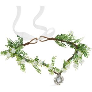 imageSWEETV Fairy Flower Leaf Crowns for Women Elven Princess Tiara Elf Headpiece for Cosplay Halloween Costume Photoshoot WeddingFlowerLeafB