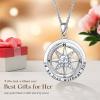imageReal Gold over S925 Compass Necklace Gifts for Women Wife Fine Jewelry as Anniversary  Birthday  Valentines Day  Mothers Day  Wedding  Christmas Gifts for Her White Gold and Yellow Gold Id Be Lost Without YouWhite Gold