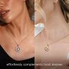 imageReal Gold over S925 Compass Necklace Gifts for Women Wife Fine Jewelry as Anniversary  Birthday  Valentines Day  Mothers Day  Wedding  Christmas Gifts for Her White Gold and Yellow Gold Id Be Lost Without YouWhite Gold