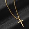 imageSWEETV 18K Gold Over 925 Sterling Silver Cross Necklace for MenWomen Stainless Steel CubanRope Chain Cross Pendant 1820 inch Religious Jewelry Gifts for MenGold Rope Chain