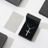 imageSWEETV 18K Gold Over 925 Sterling Silver Cross Necklace for MenWomen Stainless Steel CubanRope Chain Cross Pendant 1820 inch Religious Jewelry Gifts for MenSilver Figaro Chain