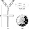 imageSWEETV 18K Gold Over 925 Sterling Silver Cross Necklace for MenWomen Stainless Steel CubanRope Chain Cross Pendant 1820 inch Religious Jewelry Gifts for MenSilver Figaro Chain