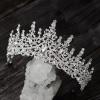 imageSWEETV Crystal Wedding Tiara for Women Royal Queen Crown Headband Rhinestone Princess Hair Accessories for Prom Birthday0Silver