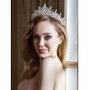 imageSWEETV Crystal Wedding Tiara for Women Royal Queen Crown Headband Rhinestone Princess Hair Accessories for Prom Birthday0Silver
