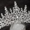 imageSWEETV Crystal Wedding Tiara for Women Royal Queen Crown Headband Rhinestone Princess Hair Accessories for Prom Birthday0Silver