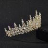 imageSWEETV Crystal Wedding Tiara for Women Royal Queen Crown Headband Rhinestone Princess Hair Accessories for Prom Birthday1GoldTone