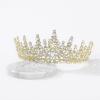 imageSWEETV Crystal Wedding Tiara for Women Royal Queen Crown Headband Rhinestone Princess Hair Accessories for Prom Birthday1GoldTone