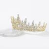 imageSWEETV Crystal Wedding Tiara for Women Royal Queen Crown Headband Rhinestone Princess Hair Accessories for Prom Birthday1GoldTone