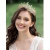 imageSWEETV Crystal Wedding Tiara for Women Royal Queen Crown Headband Rhinestone Princess Hair Accessories for Prom Birthday1GoldTone