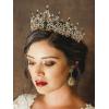 imageSWEETV Crystal Wedding Tiara for Women Royal Queen Crown Headband Rhinestone Princess Hair Accessories for Prom Birthday2Green