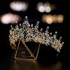 imageSWEETV Crystal Wedding Tiara for Women Royal Queen Crown Headband Rhinestone Princess Hair Accessories for Prom Birthday2Green